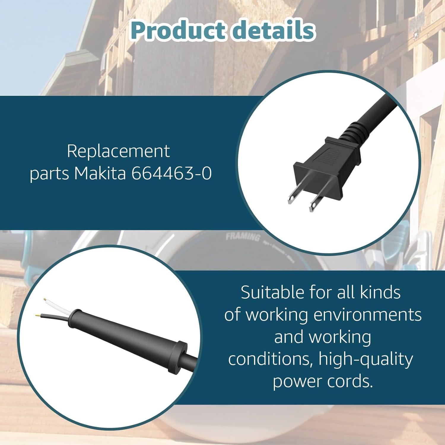 Cable de Alimentación Sousery 664463-0 para Makita 29x13cm