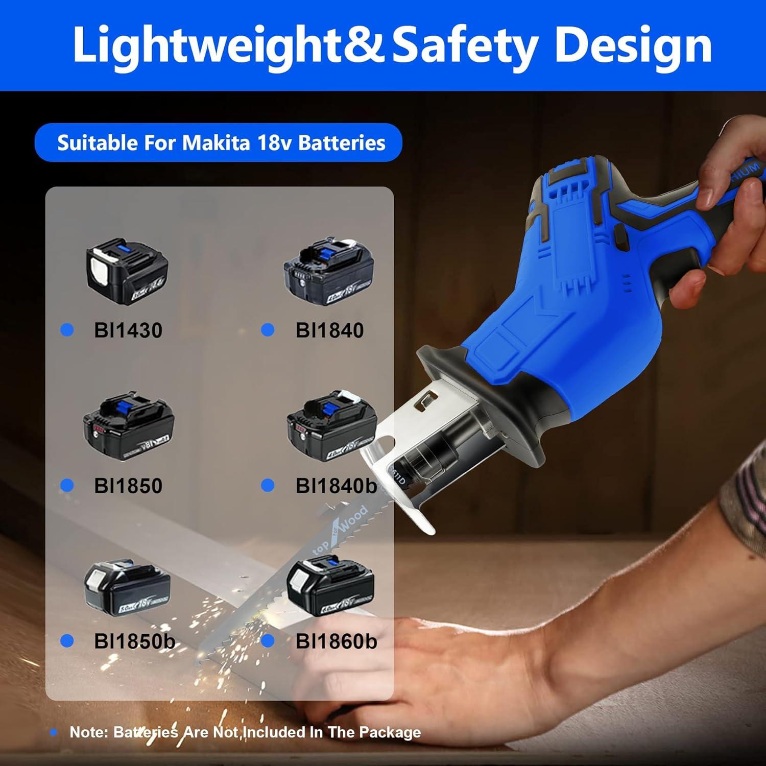 Sierra Recíproca Inalámbrica Mudite 18V con 4 Cuchillas