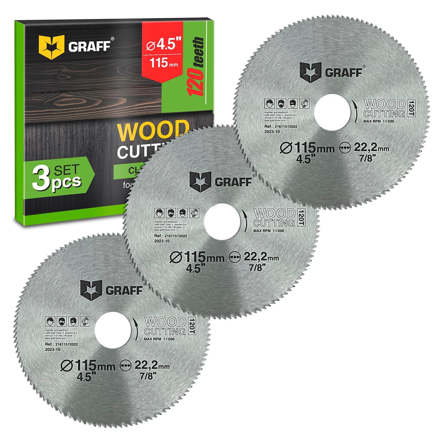 Hoja de sierra circular GRAFF 115mm 120 dientes para madera