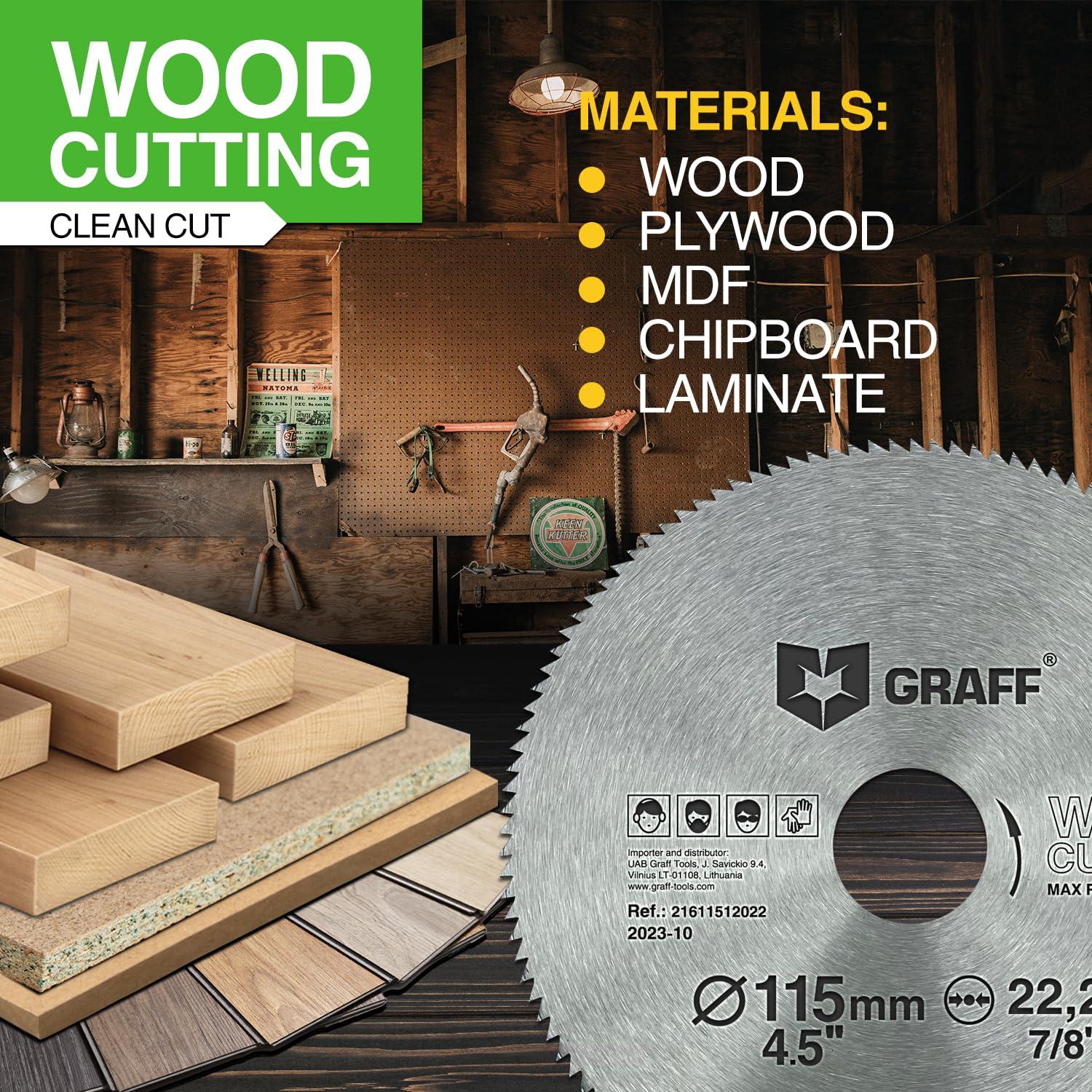 Hoja de sierra circular GRAFF 115mm 120 dientes para madera