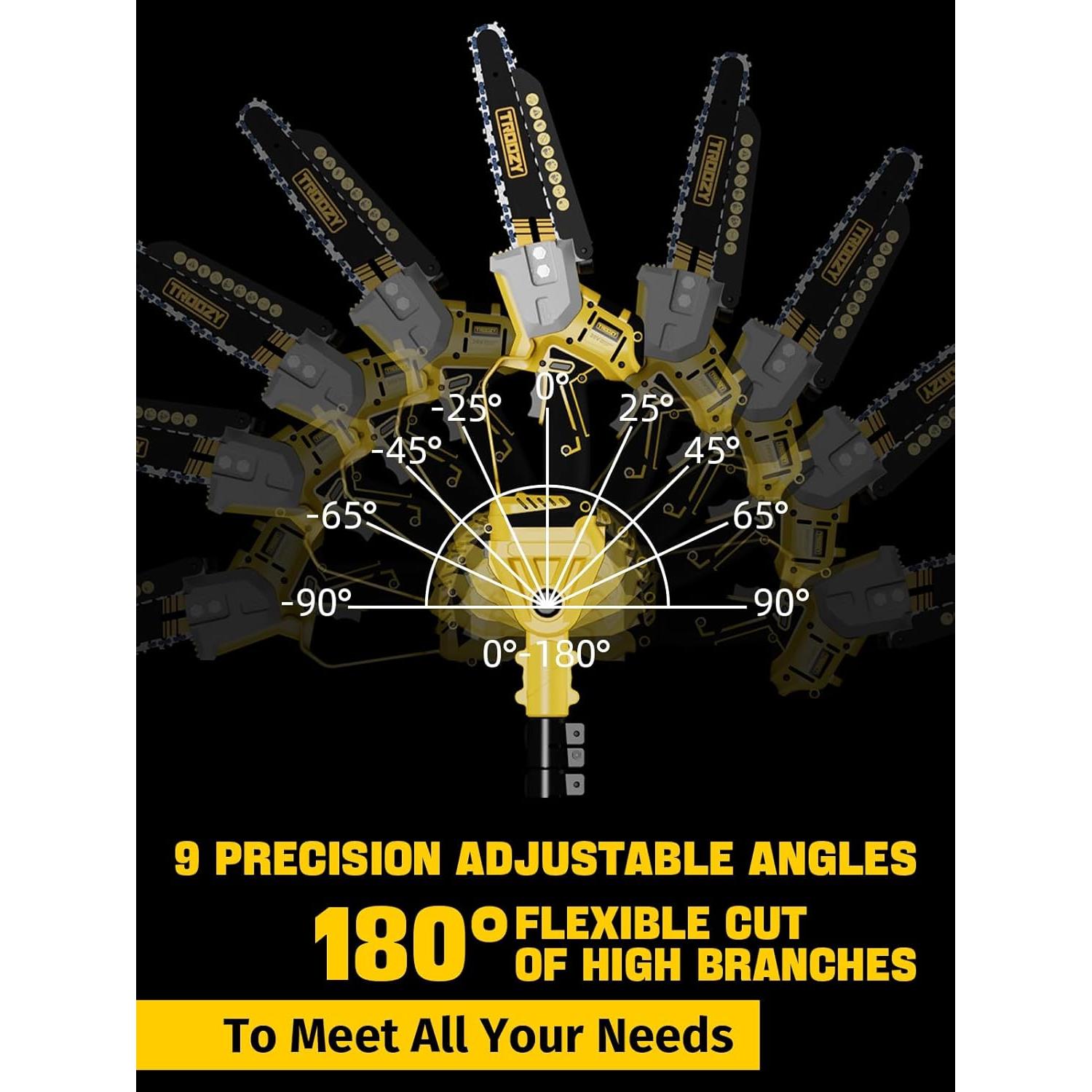 Sierra de Poste Inalámbrica TROOZY 8" con Poste Telescópico 2-en-1