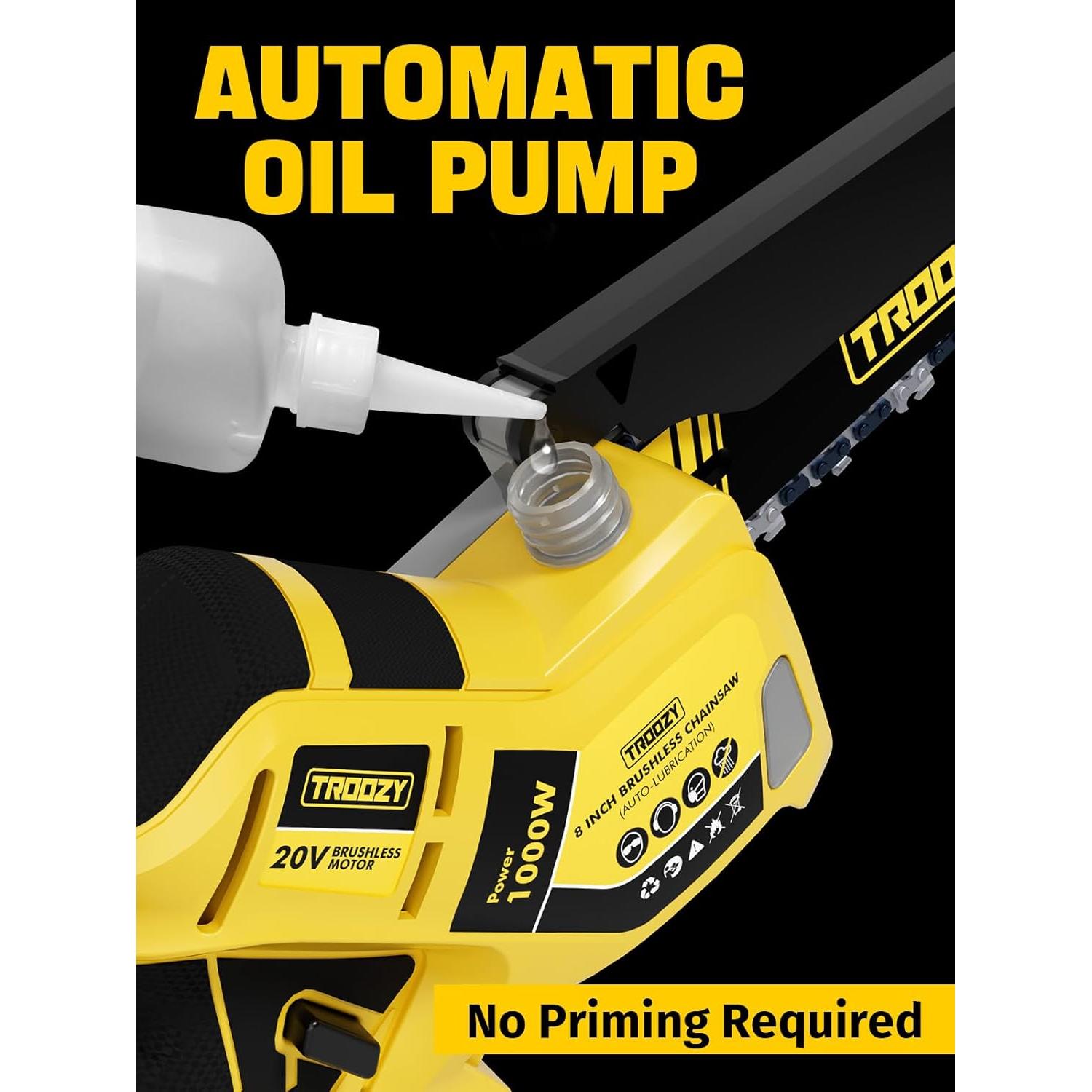 Sierra de Poste Inalámbrica TROOZY 8" con Poste Telescópico 2-en-1