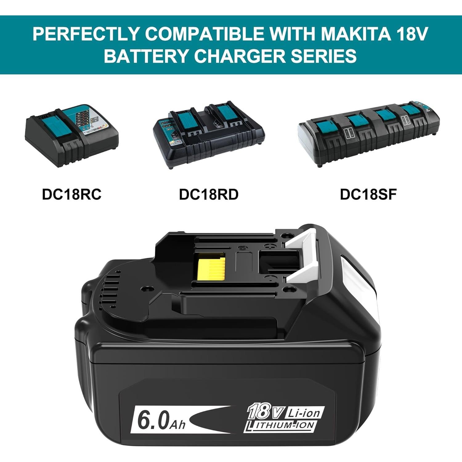 Paquete de 2 Baterías Ion Litio 18V 6000mAh Makita WORTHMAH