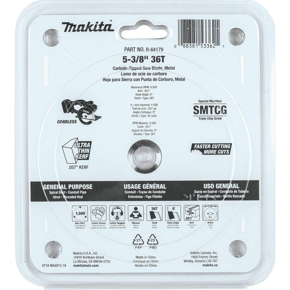 Hoja de sierra Makita B-64179 36T Carburo para Metal