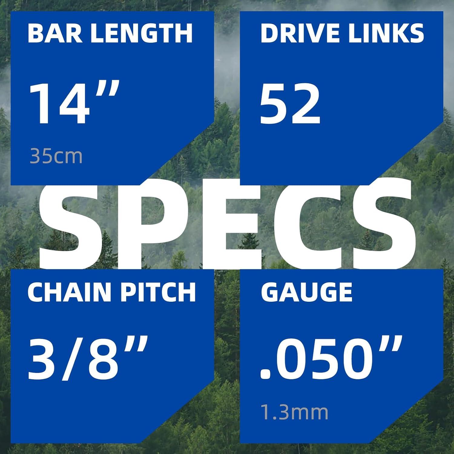 Guía de motosierra 14" + 3 cadenas Craftsman Echo Poulan