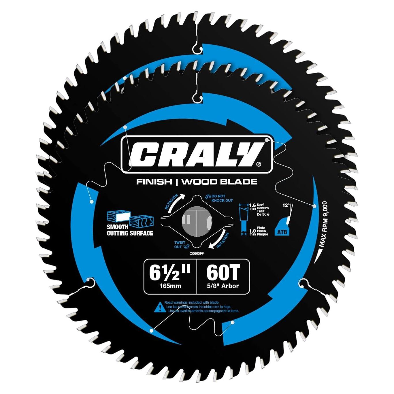 Hoja de Sierra Circular CRALY 16,51 cm 60 Dientes Carburo