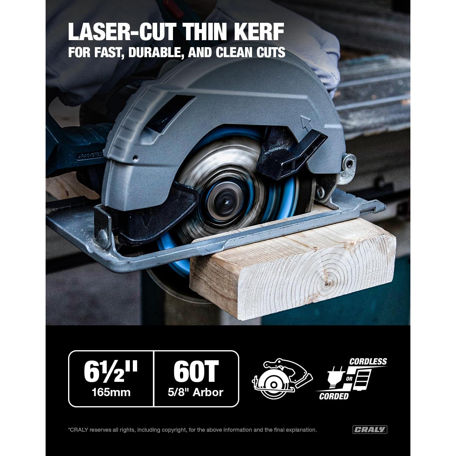 Hoja de Sierra Circular CRALY 16,51 cm 60 Dientes Carburo