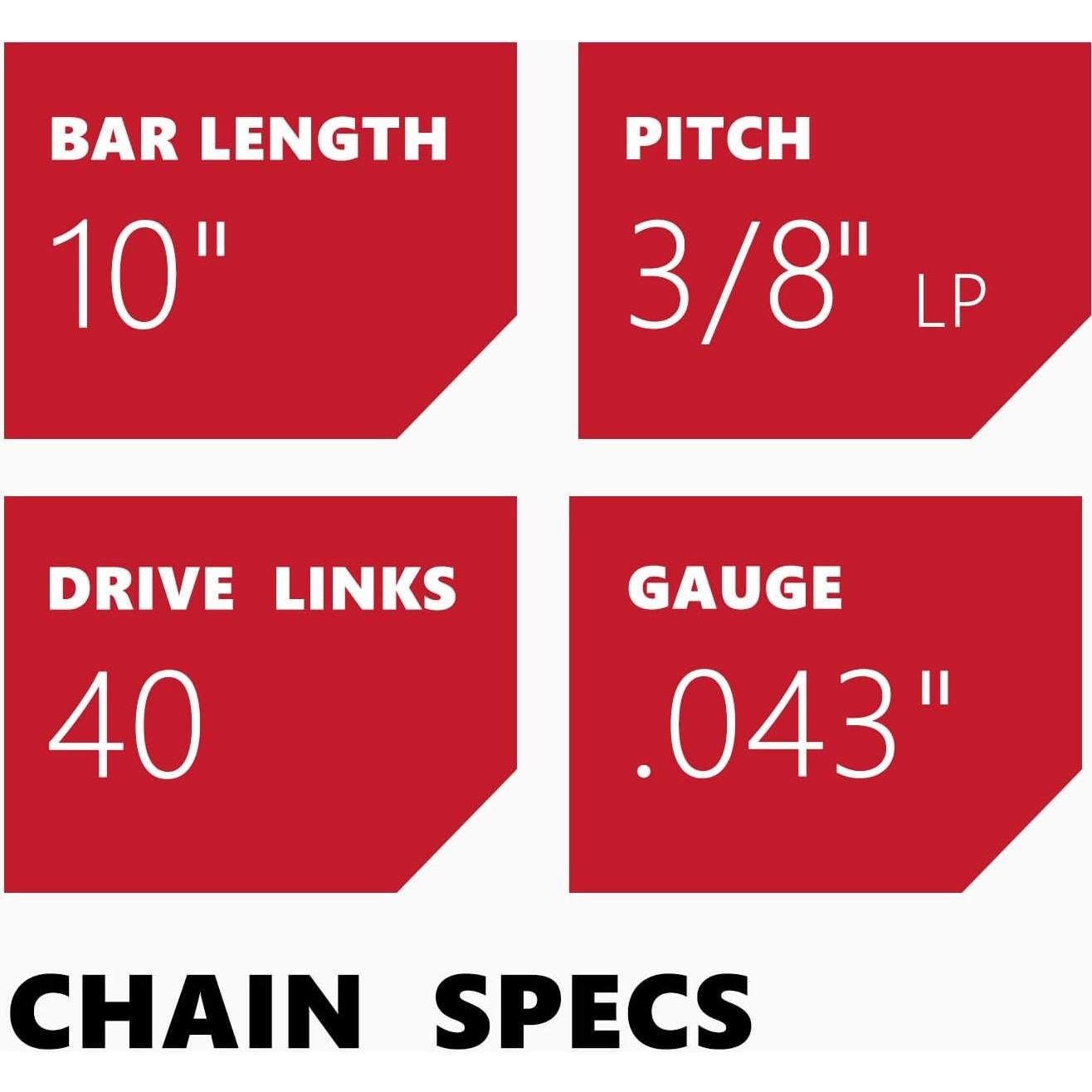 Cadena de Motosierra KAKEI 10" 3/8 LP .043" 40 Enlaces - 3 Unidades