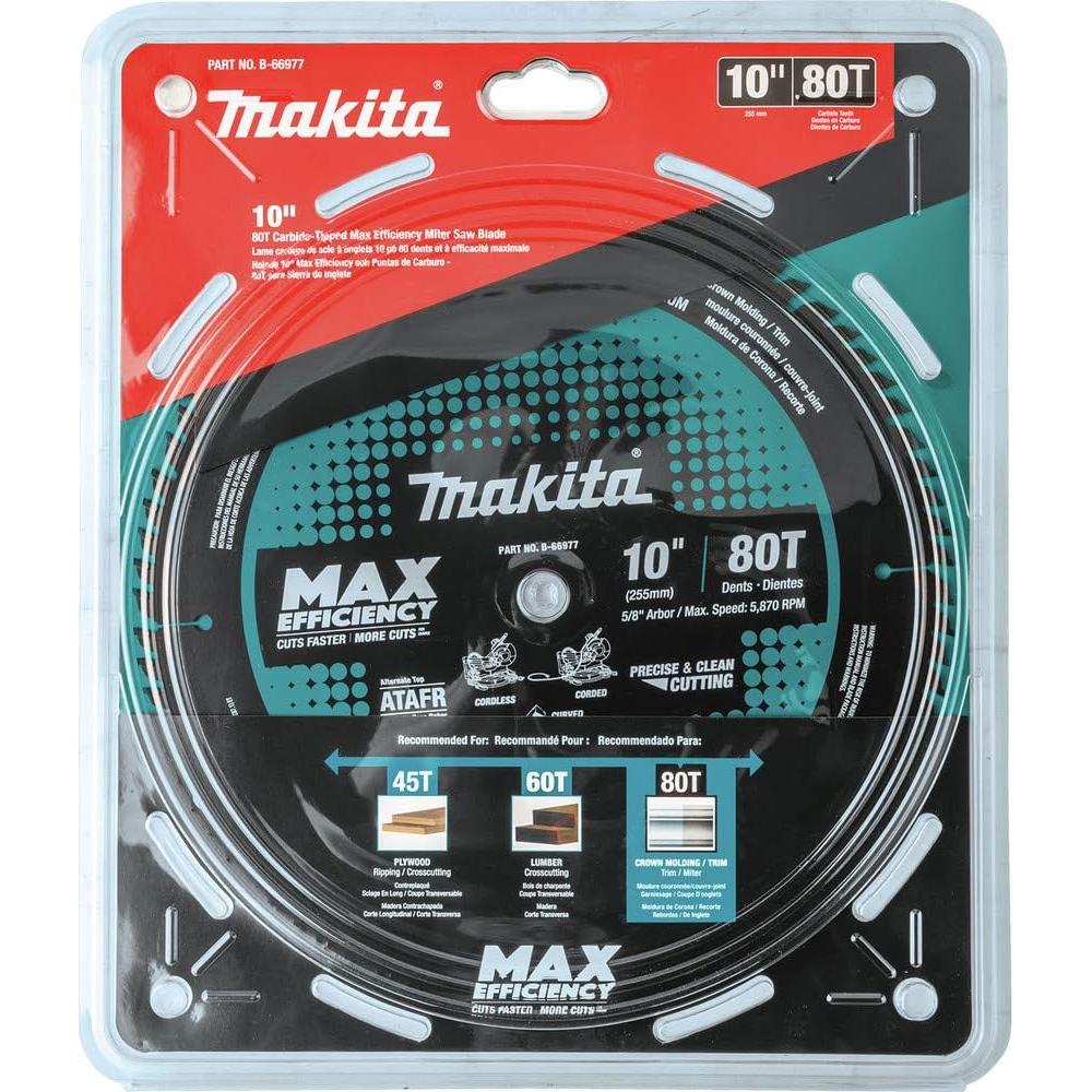 Hoja de sierra ingletadora Makita B-66977 10" 80T Carburo