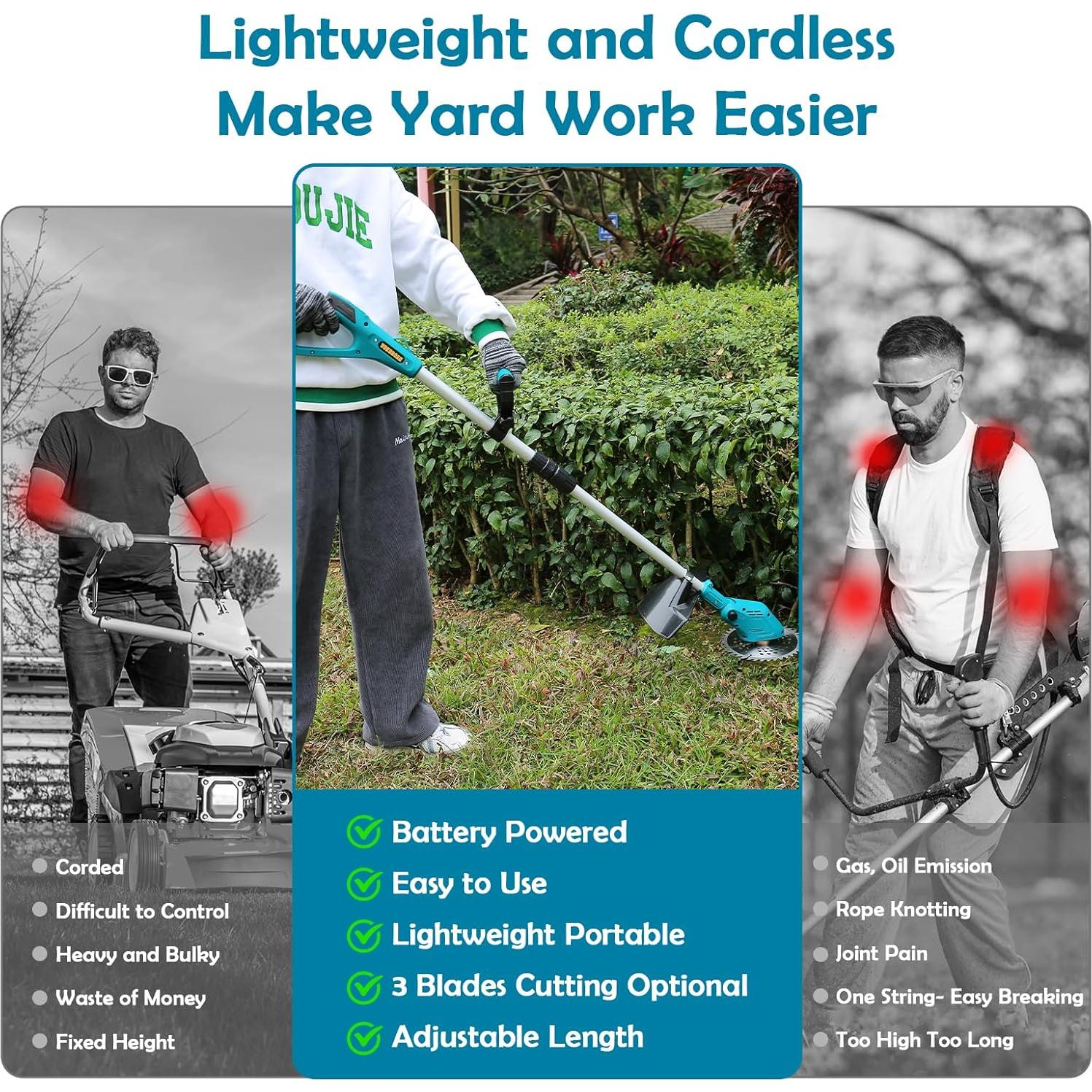 Desmalezadora Inalámbrica Vokoroad 3-en-1 19.8 cm