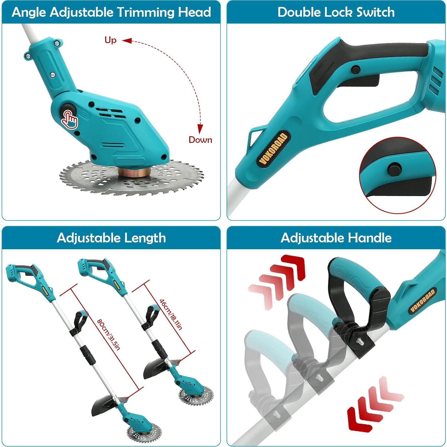 Desmalezadora Inalámbrica Vokoroad 3-en-1 19.8 cm