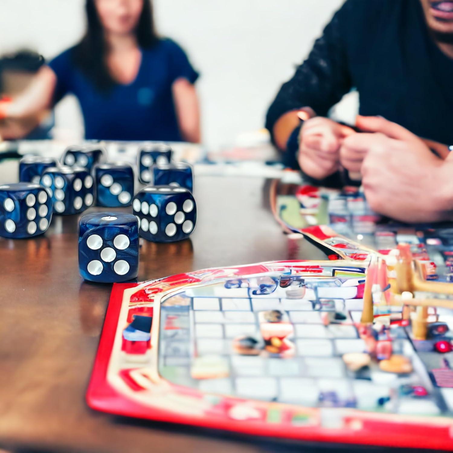 Luck Lab Dados D6 Acrílicos 10 Piezas 16 mm Perla Azul