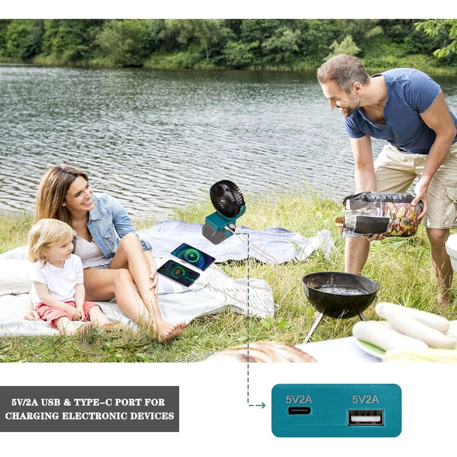 Ventilador Portátil Rozlchar Inalámbrico 18V USB Carga Rápida