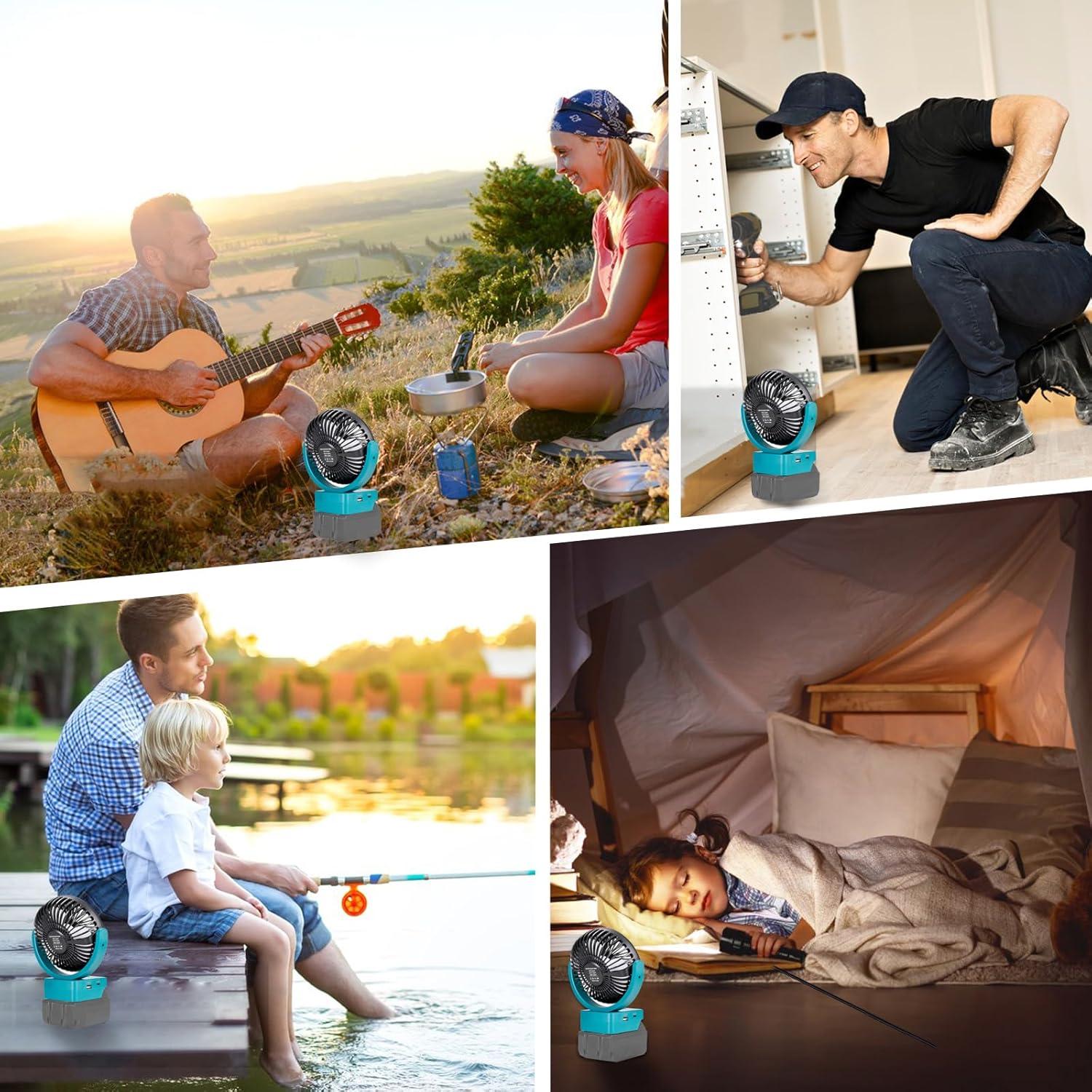 Ventilador Portátil Rozlchar Inalámbrico 18V USB Carga Rápida