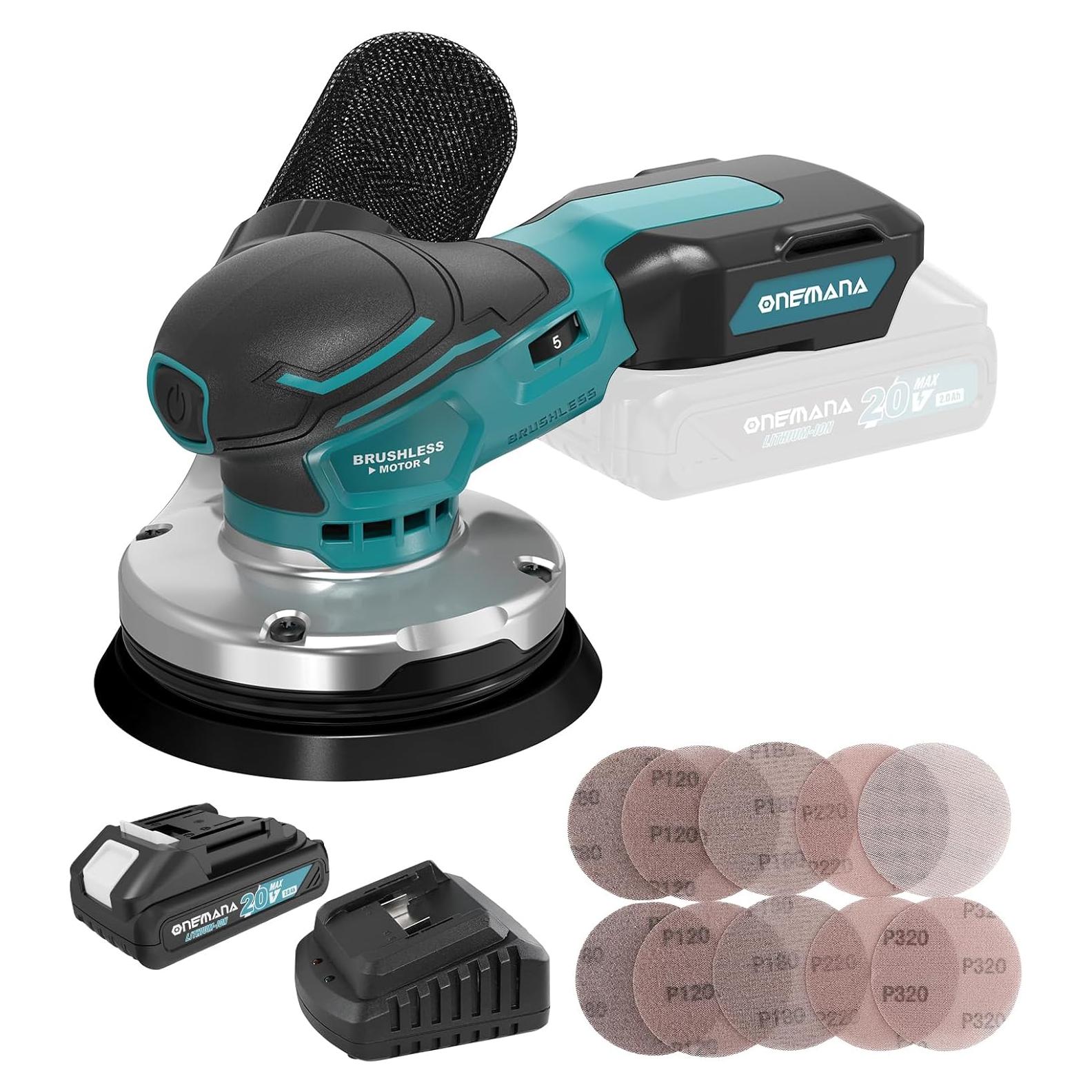 Lijadora Orbital ONEMANA 20V 7 Velocidades 12,7 cm