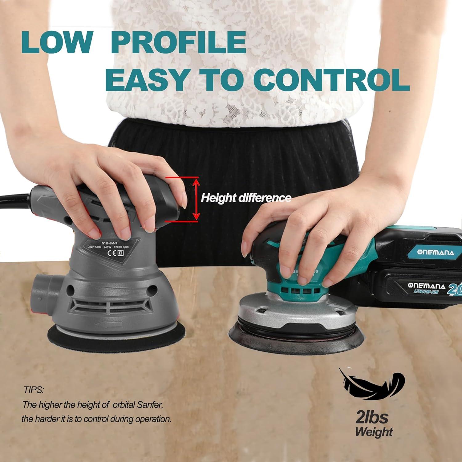 Lijadora Orbital ONEMANA 20V 7 Velocidades 12,7 cm