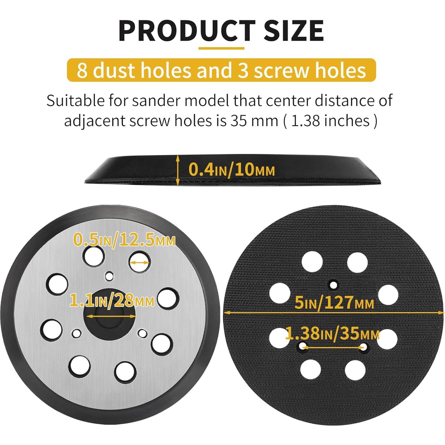 Paquete de 2 almohadillas metálicas Gnellkoor 12,7 cm 8 agujeros
