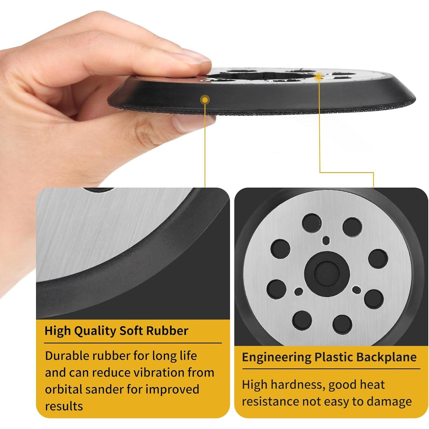 Paquete de 2 almohadillas metálicas Gnellkoor 12,7 cm 8 agujeros