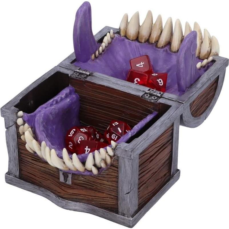 Caja de Dados Mimic D&D Nemesis Now 11.3cm Resina Marrón