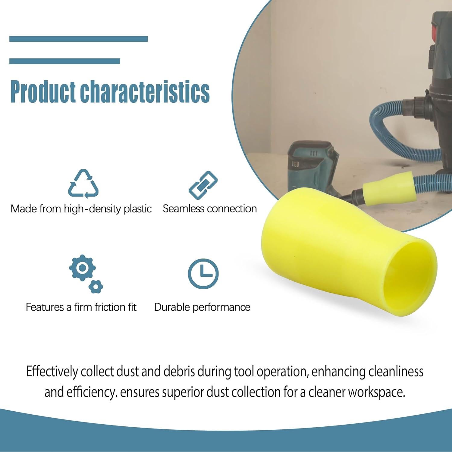 Adaptador de Aspiradora Makita 2 Pcs 3,18 cm Amarillo