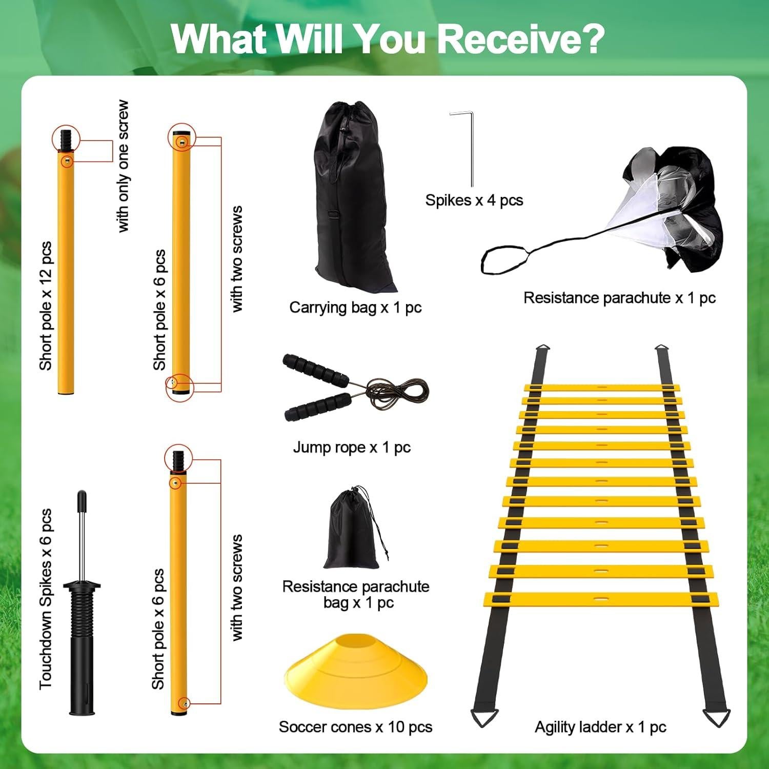 Juego de Entrenamiento de Agilidad Supvision 24 Piezas