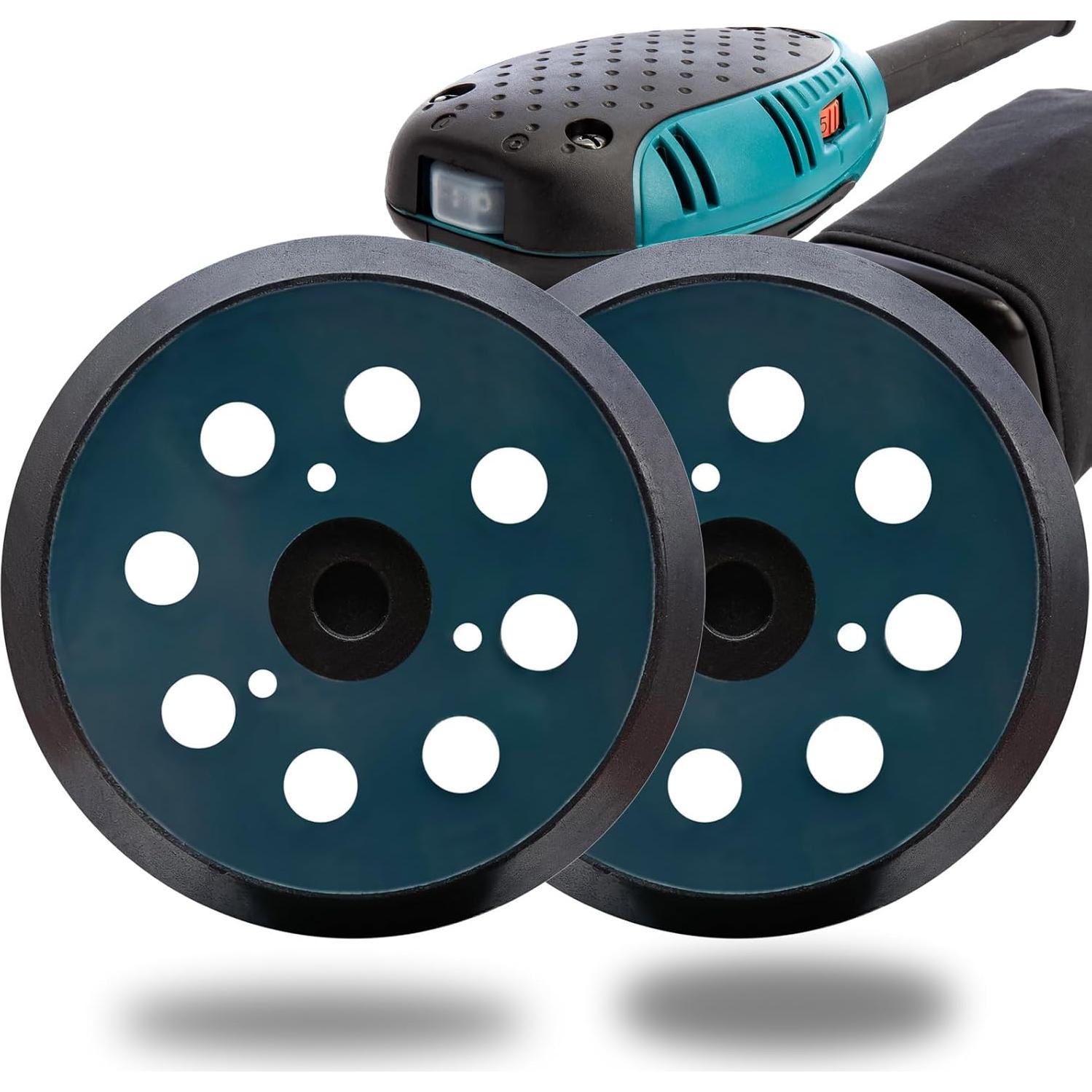 Paquete de 2 almohadillas de lijado Tockrop 12.7cm 8 agujeros