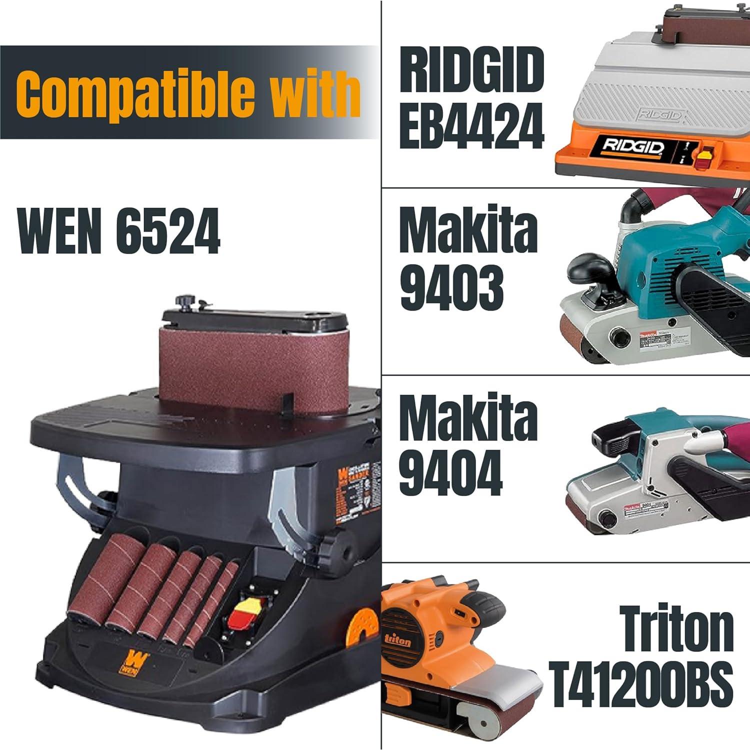 Cintas de Lijado POWERTEC 4x24" 24pk Granos 60-400