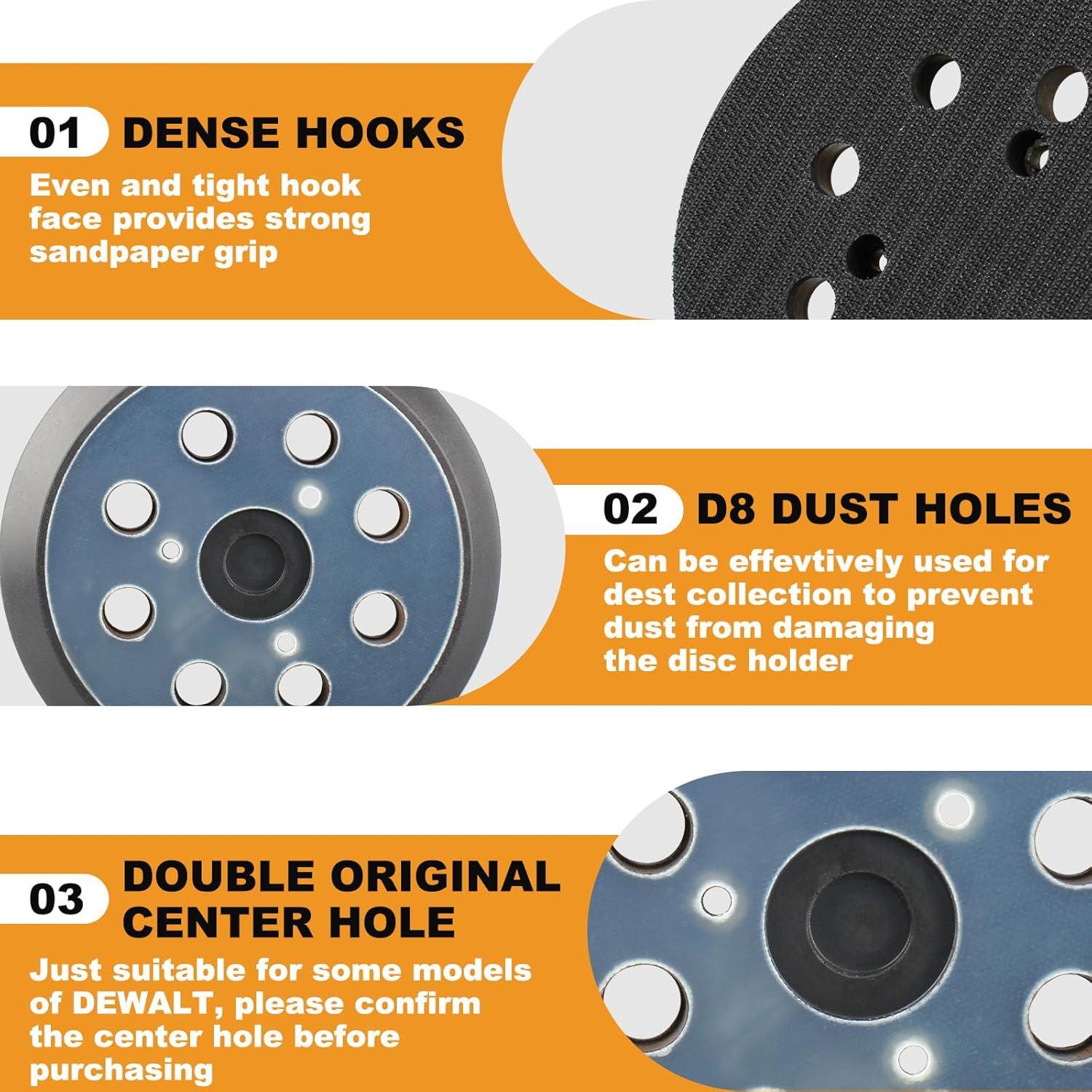 Paquete de 2 almohadillas de lijado 12.7cm 8 agujeros Makita