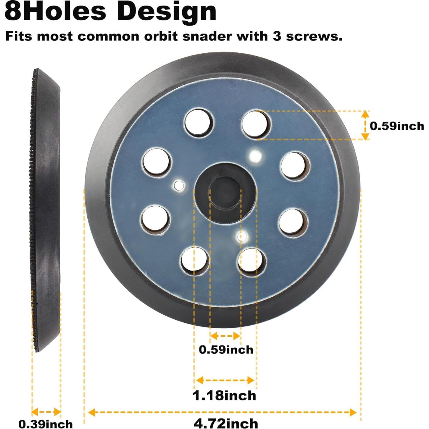 Paquete de 2 almohadillas de lijado 12.7cm 8 agujeros Makita