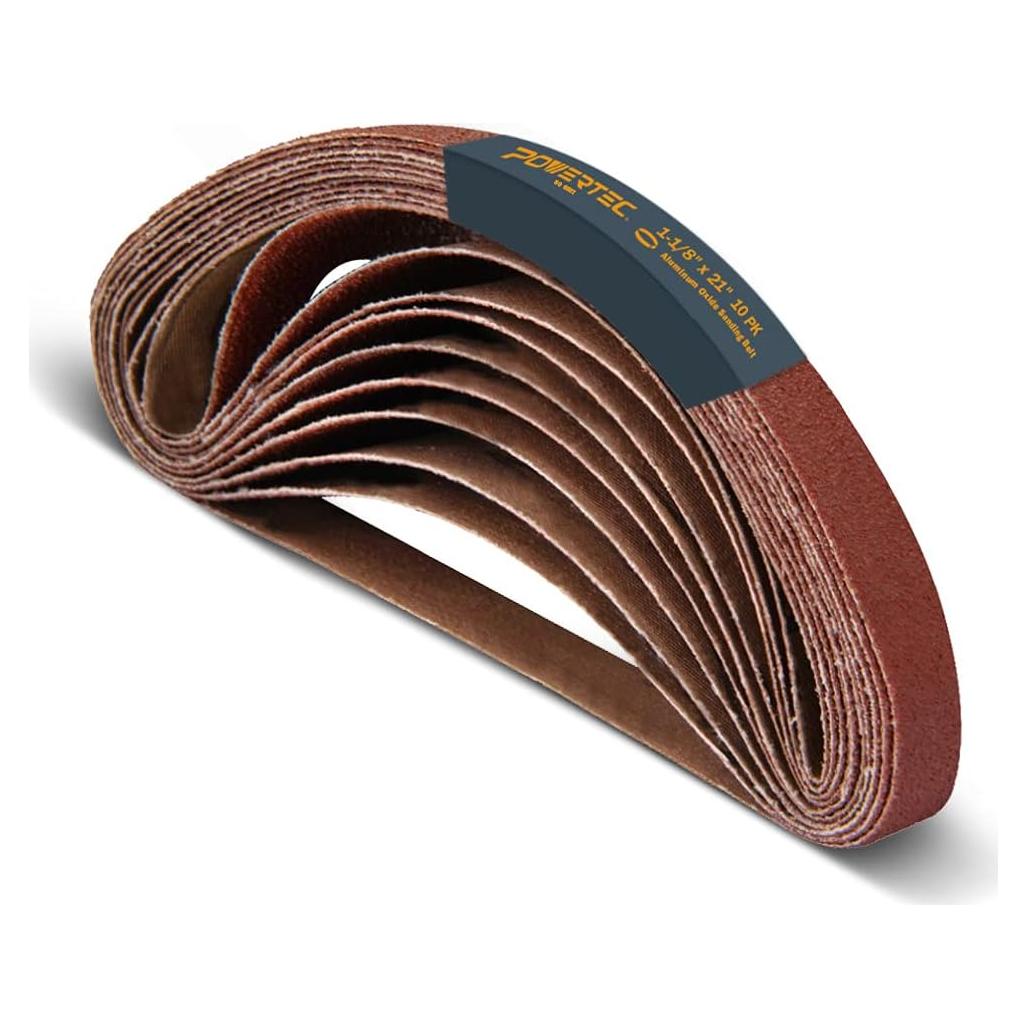 Cintas de Lijado POWERTEC 2,86x53,34cm 80 Granos 10PK