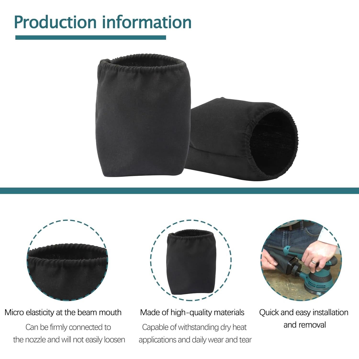 166078-4 Dust Bag For Makita Sander BO5010 BO5011 BO5012 BO4556 BO5030 BO5031K BO5041K BO4556K BO4555 M9204 (2 pack)