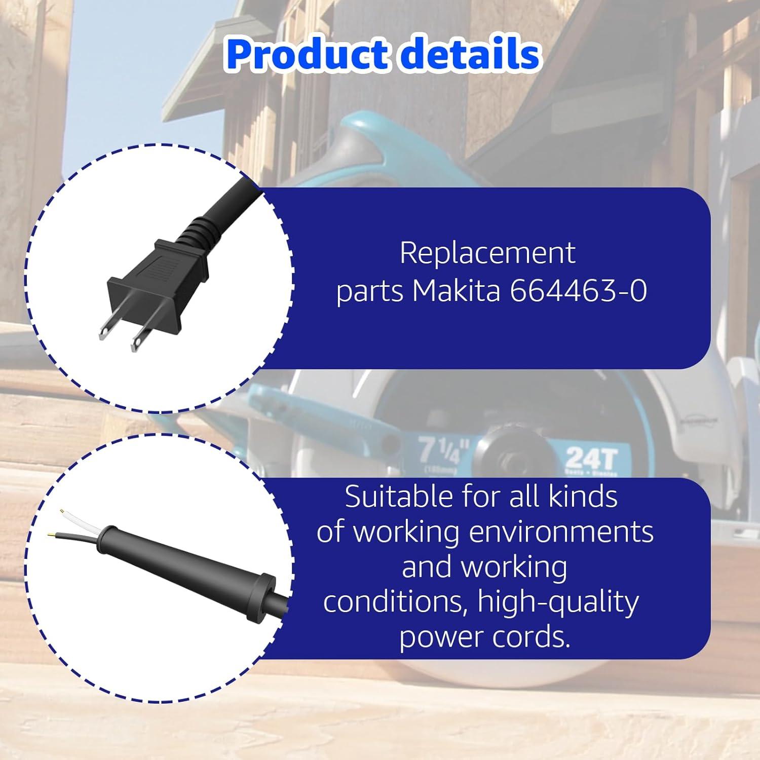 Cable de Alimentación Hodeoo 664463-0 para Herramientas Makita