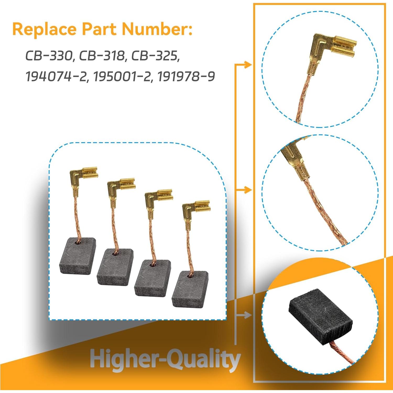 Cepillos de Carbón JioYee CB330 para Makita - Paquete de 4
