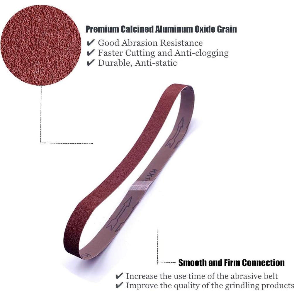 Cinta de Lijado 3/8 x 53 cm H2SOLUTION 18 Piezas Grano Variado