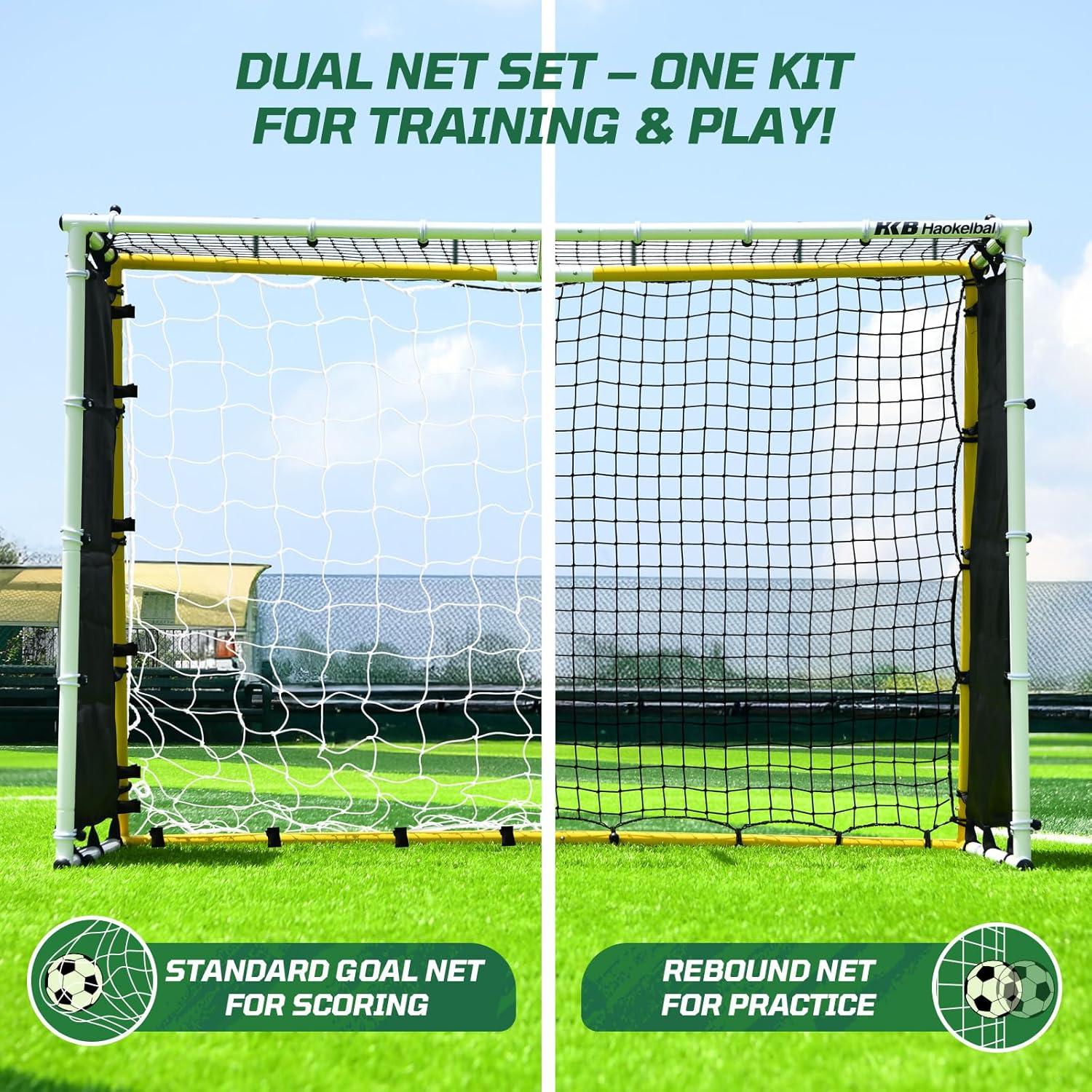 Rebotador de Fútbol Haokelball 4-en-1 1.83x1.22m con Red de Gol