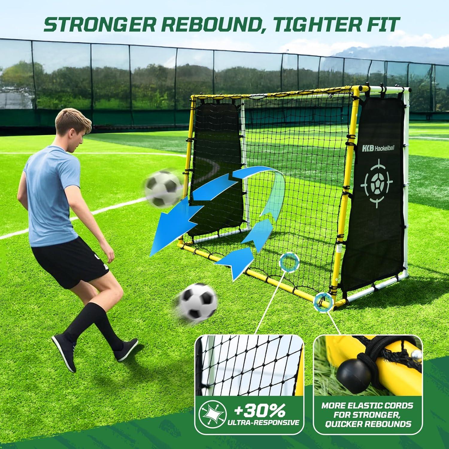Rebotador de Fútbol Haokelball 4-en-1 1.83x1.22m con Red de Gol