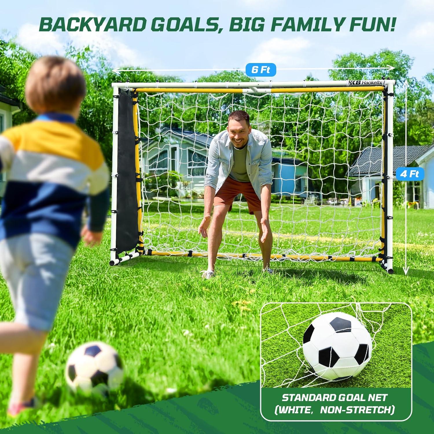 Rebotador de Fútbol Haokelball 4-en-1 1.83x1.22m con Red de Gol