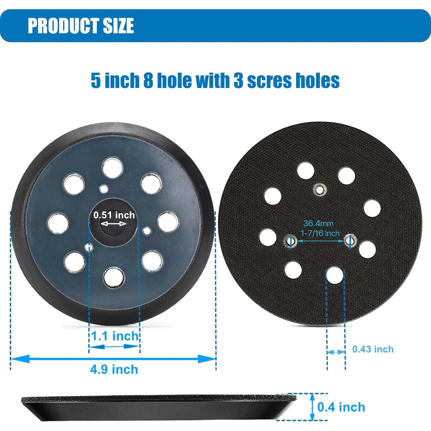 Pad de Lijadora RUIHONGV 12,7 cm 8 Agujeros Paquete de 2