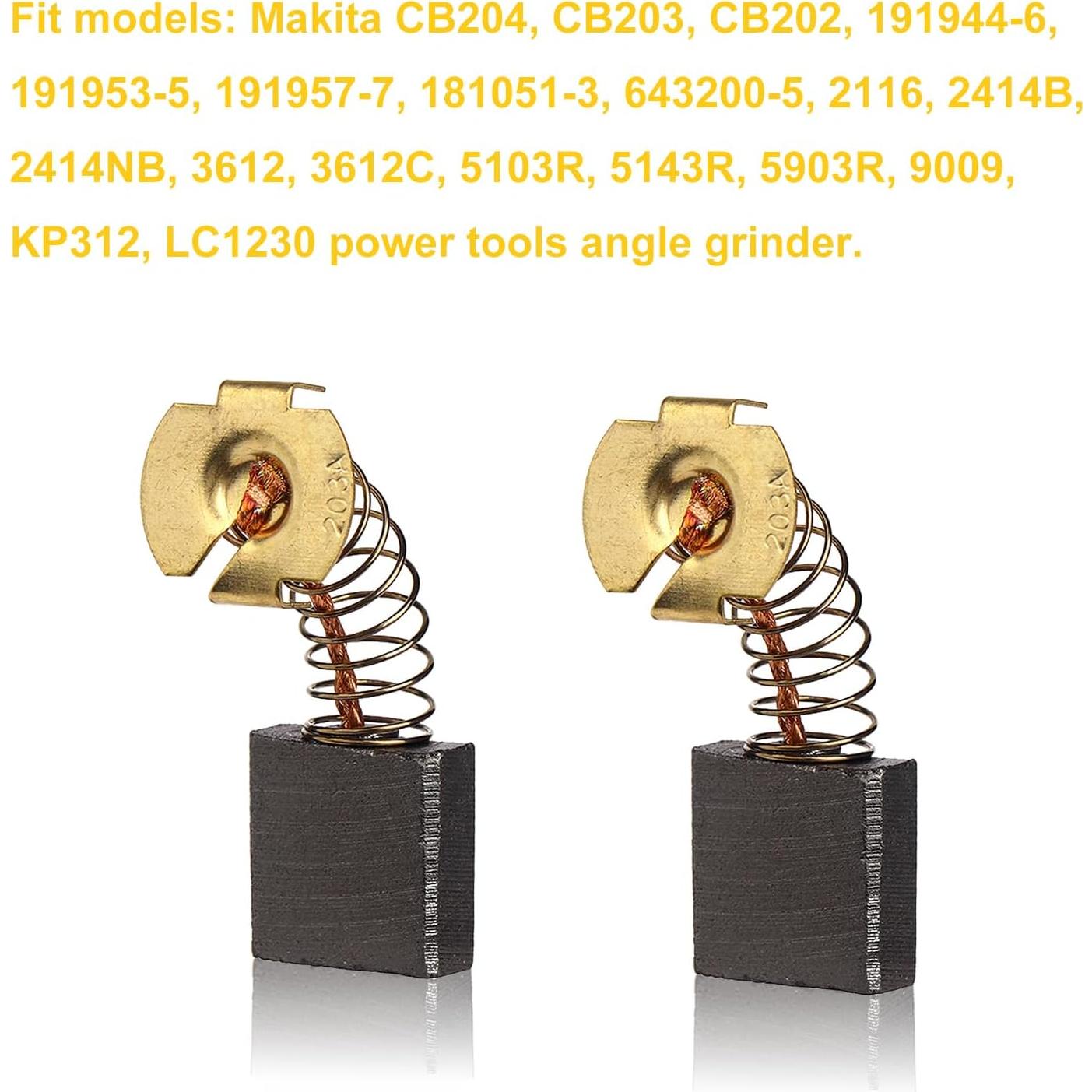 8PCS Cepillos de Carbono SyVia CB203 para Amoladora Angular