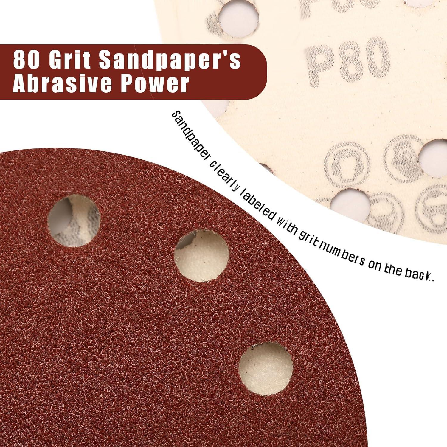 Discos de Lijado 80 Granos Szarint 12.7 cm 150 Pcs Adhesivos