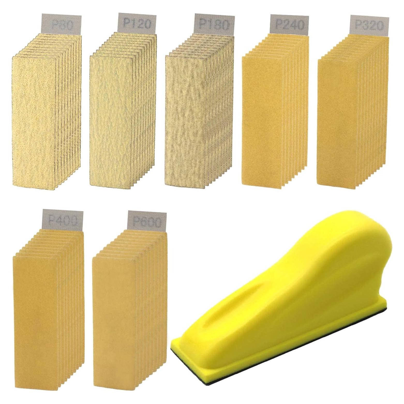 Kit de papel de lija micro detalle WHLLING 70 hojas 80-600