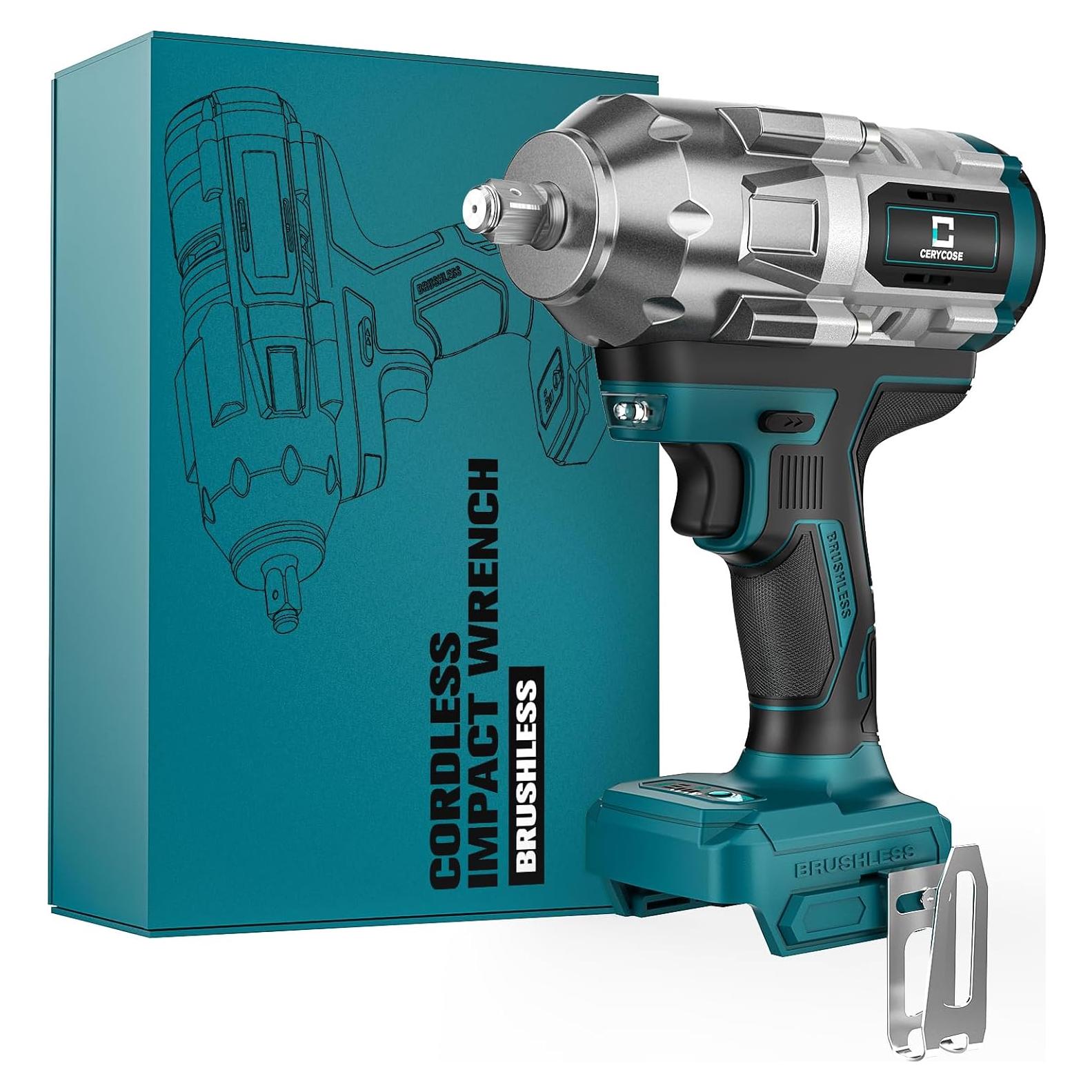 Llave de impacto inalámbrica Cerycose 1/2" 900Nm sin batería