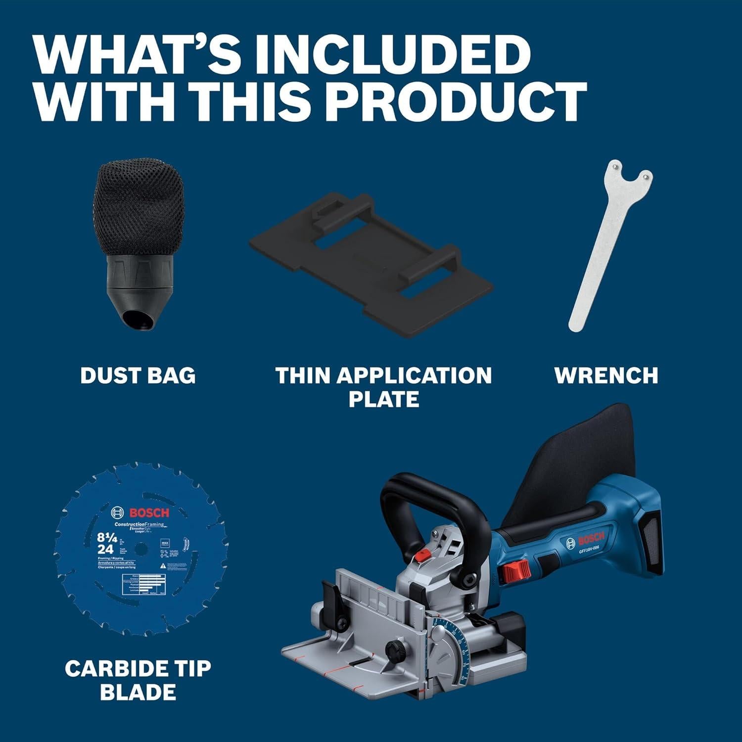 Uniones de Galleta Inalámbrica Bosch GFF18V-086 18V - Corte Preciso