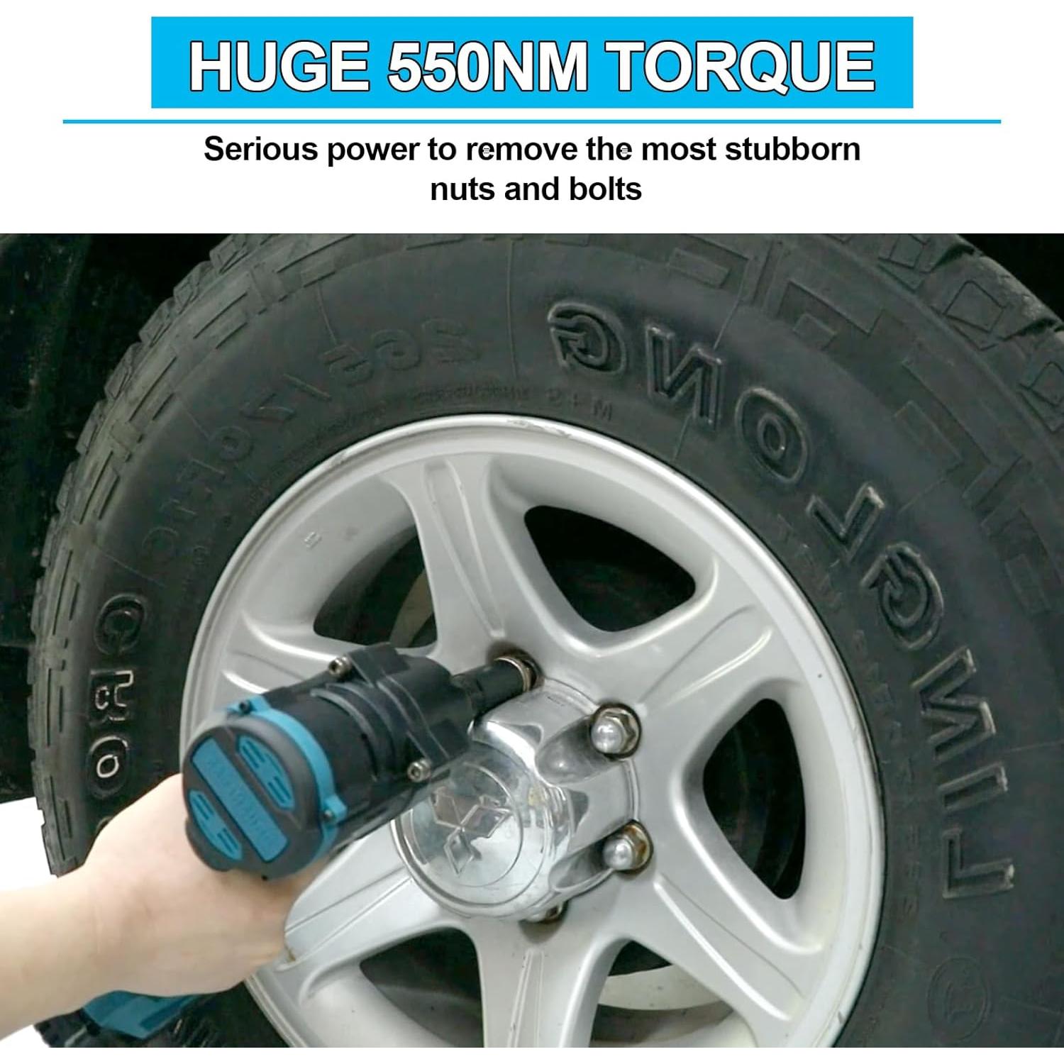 Llave de impacto inalámbrica Heimerdinger 1/2" 550N.m 3200RPM