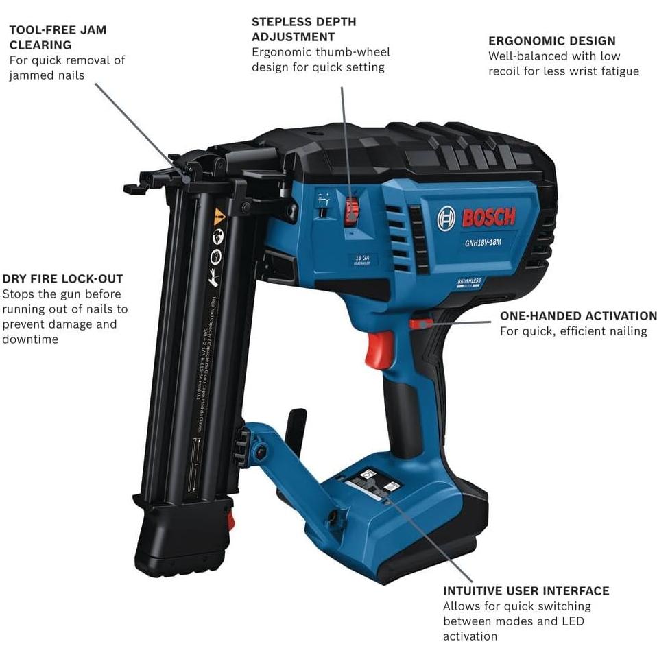 Clavadora de Clavos 18V Bosch GNH18V-18MN Sin Escobillas