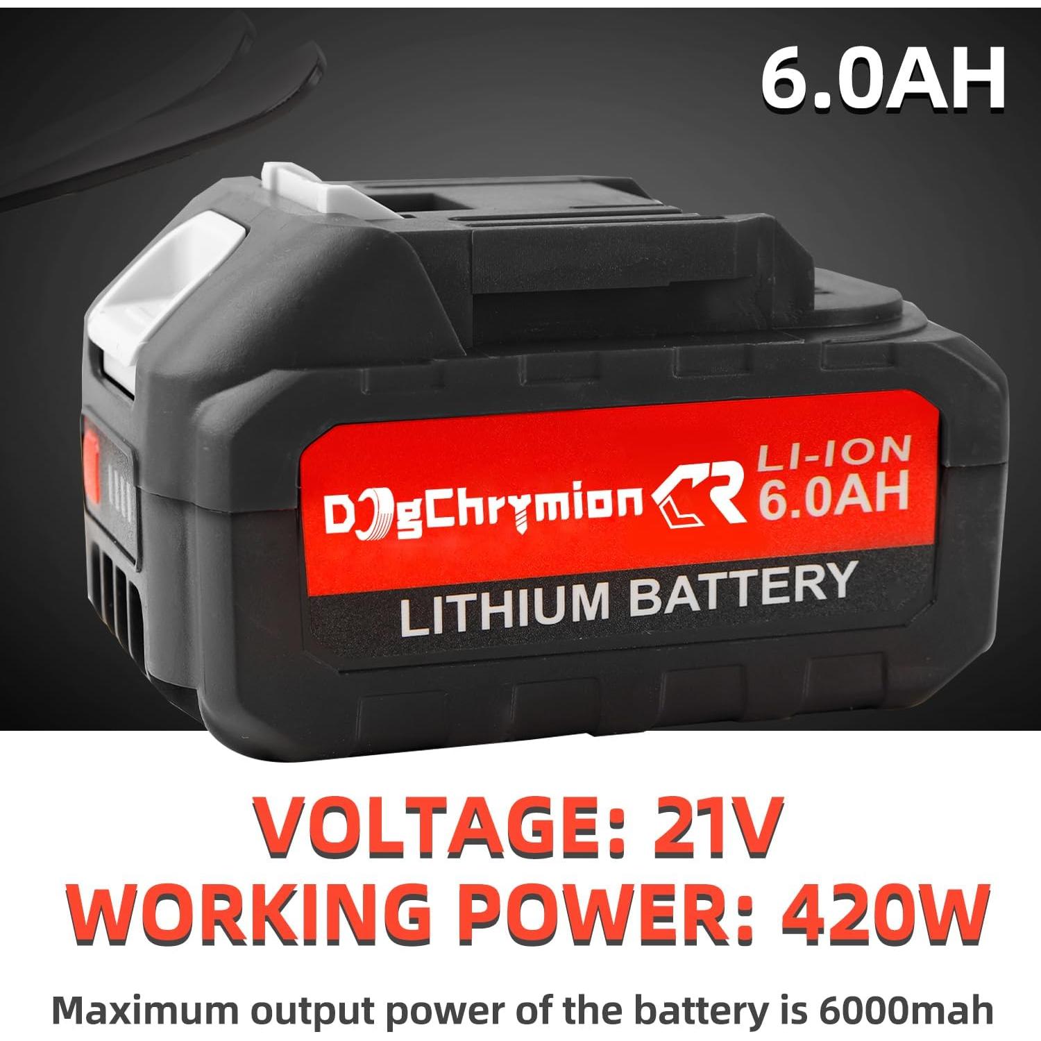 Llave de impacto inalámbrica DogChrymion 20V 320Nm con 2 baterías