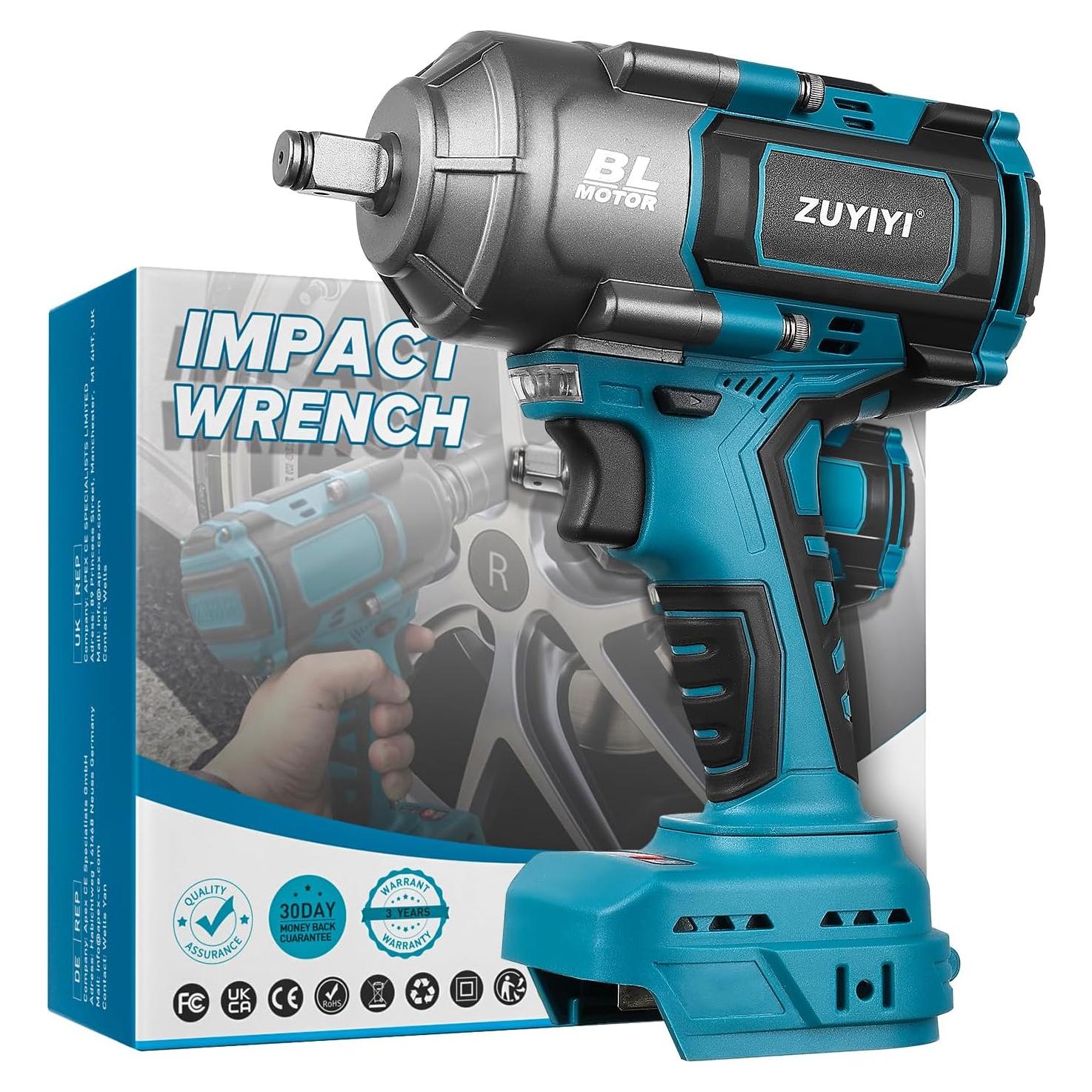 Llave de impacto inalámbrica ZUYIYI 1/2" 1000N.m 18V