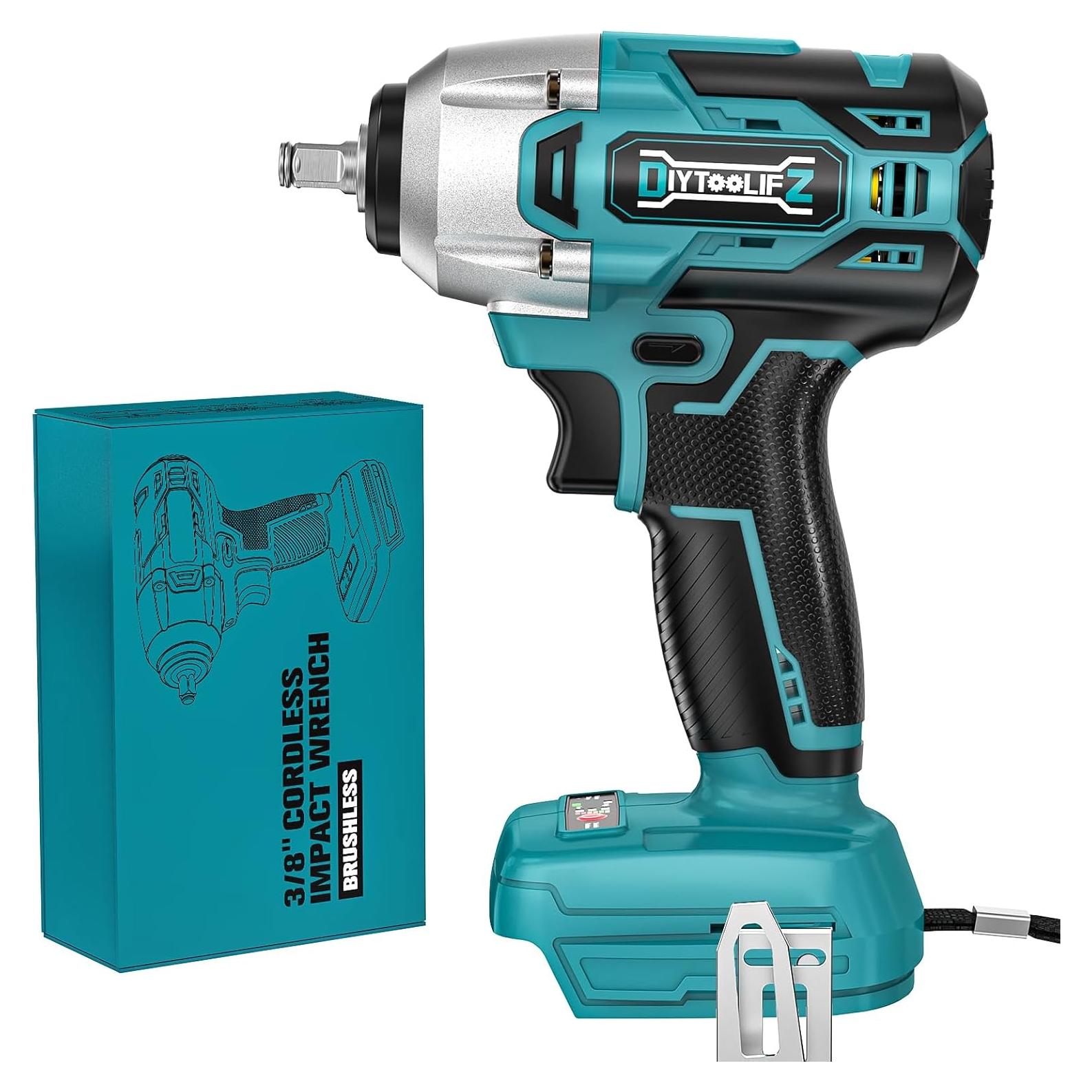 Llave de impacto inalámbrica DIYtoolifz 18V 250 Nm 3/8"