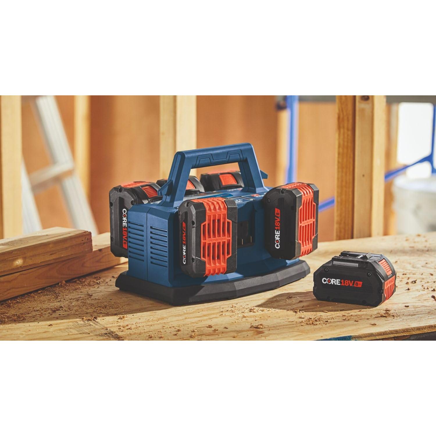 Cargador Rápido Bosch GAL18V6-80 18V 6 Bahías 8A