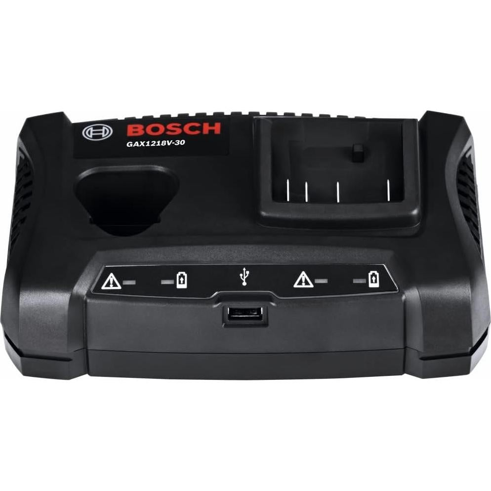 Cargador Dual-Bay Bosch GAX1218V-30 18V/12V con USB